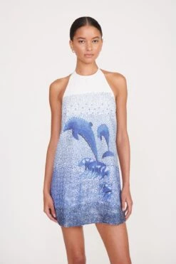 MAREN DRESS | SWIMMING DOLPHINS 8 MAREN DRESS | SWIMMING DOLPHINS -Fashion Shop 045 230516 Staud Fall Ecom 02381 web