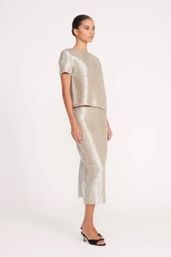 INGRID TOP | SILVER -Fashion Shop 12 INGRID TOP TULIP SKIRT SILVER 0177 web