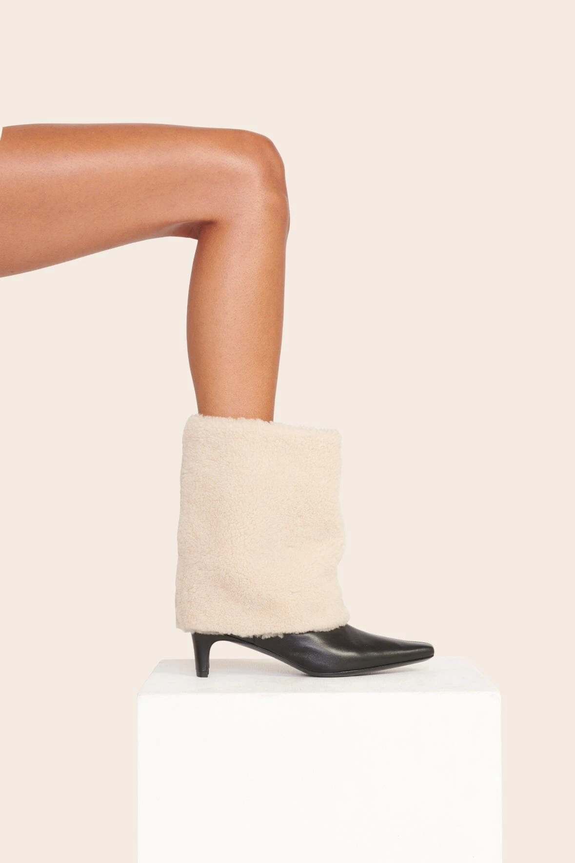 WALLY FOLDOVER BOOT | BLACK CREAM 2 WALLY FOLDOVER BOOT | BLACK CREAM - Image 2