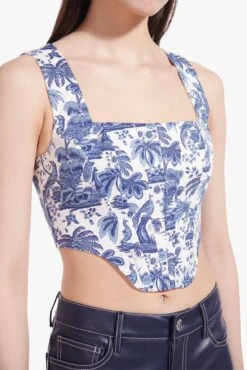 ALICE TOP | CHINA BLUE TOILE -Fashion Shop Alice Top Blue Toile Cropped Elliot Pant Navy 00202 web