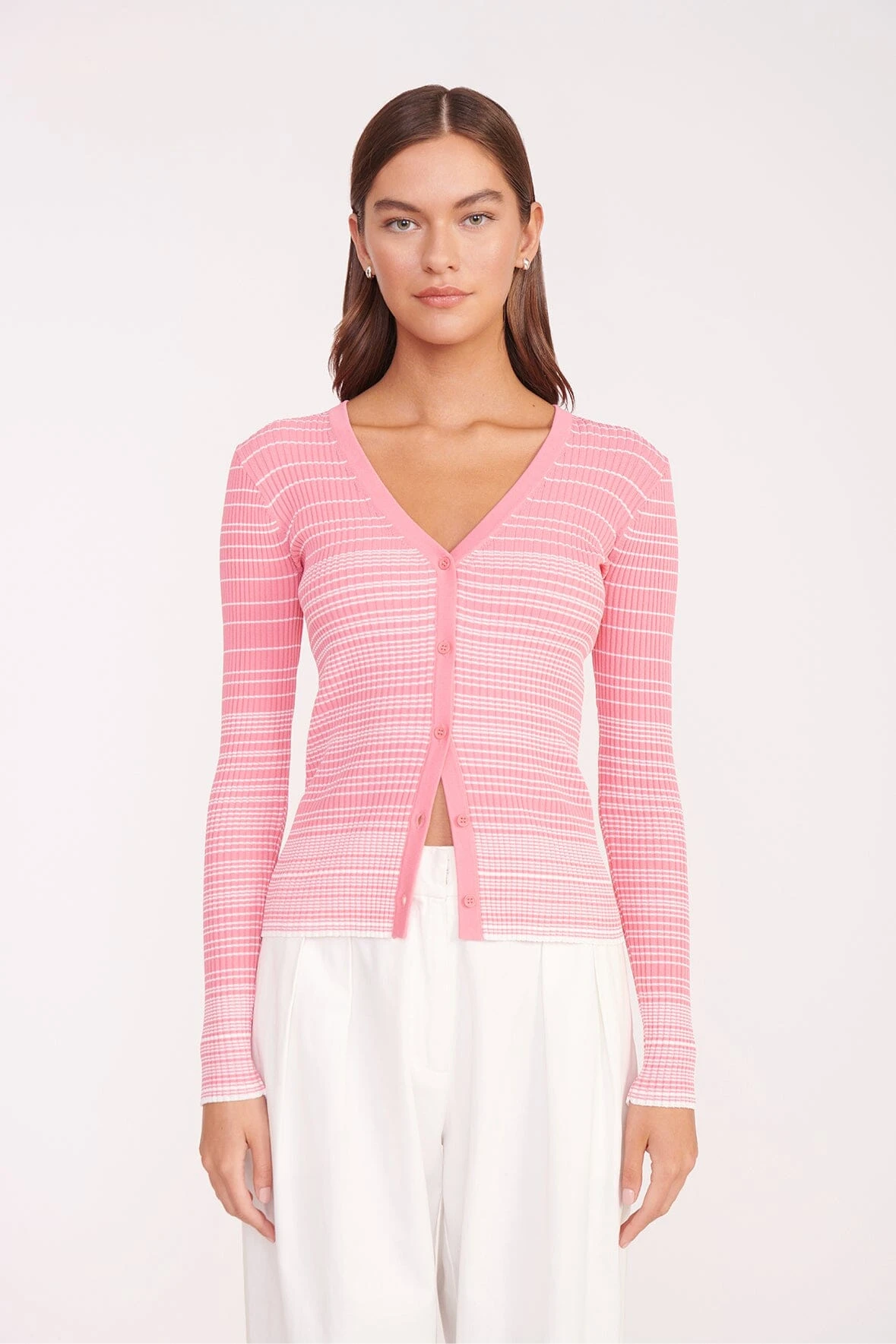 CARGO SWEATER | CORAL PINK WHITE
