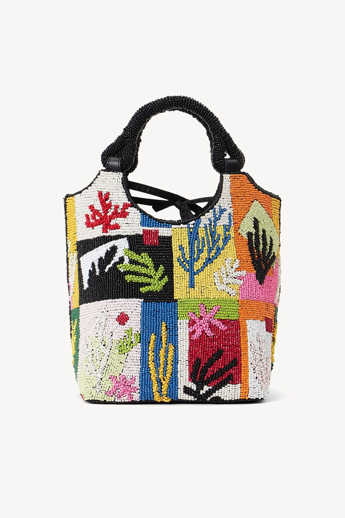 BEADED COTE BAG | CORAL PATCHWORK 1 BEADED COTE BAG | CORAL PATCHWORK