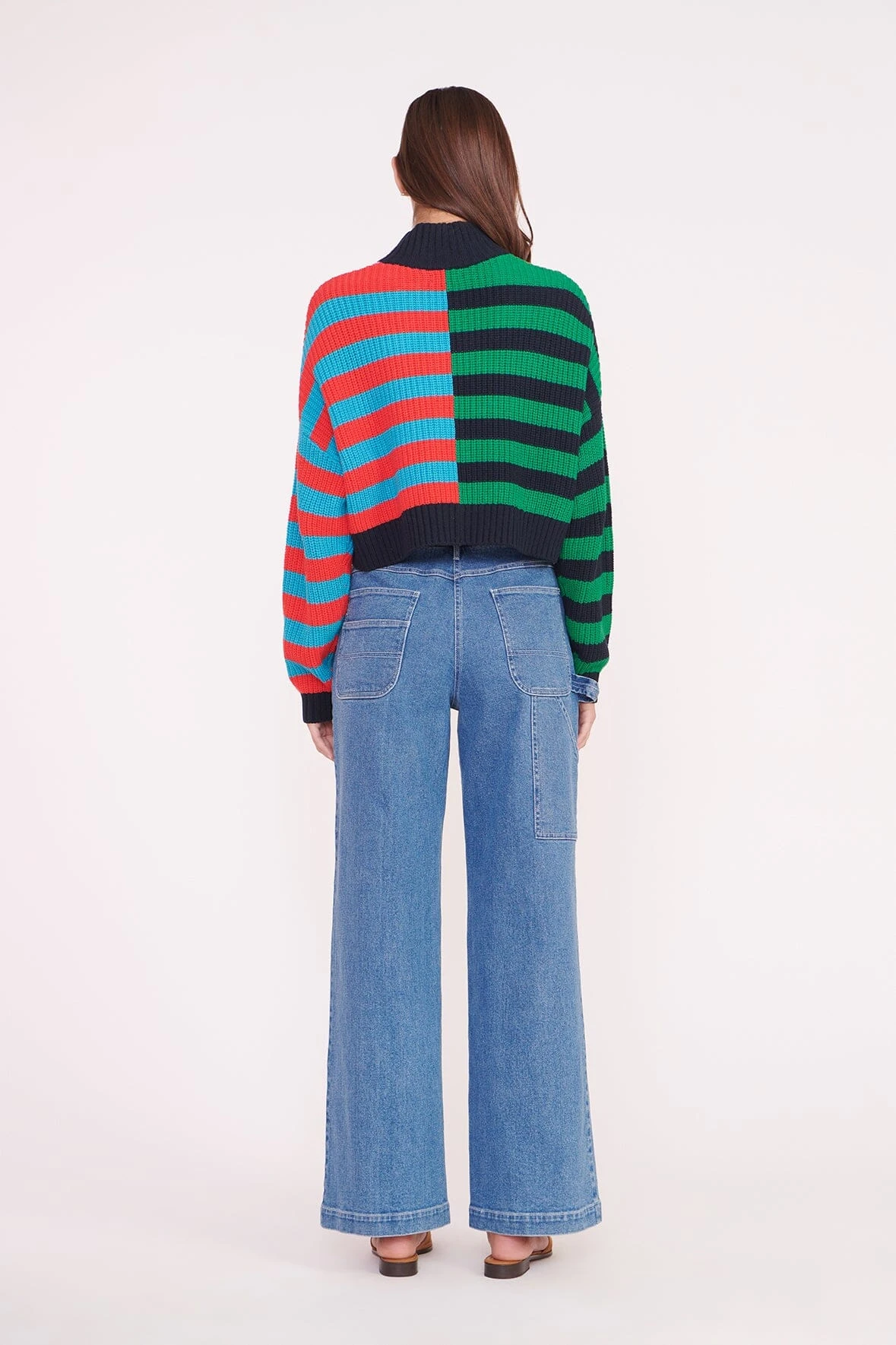 CROPPED HAMPTON SWEATER | CABANA STRIPE MULTI 4 CROPPED HAMPTON SWEATER | CABANA STRIPE MULTI - Image 4