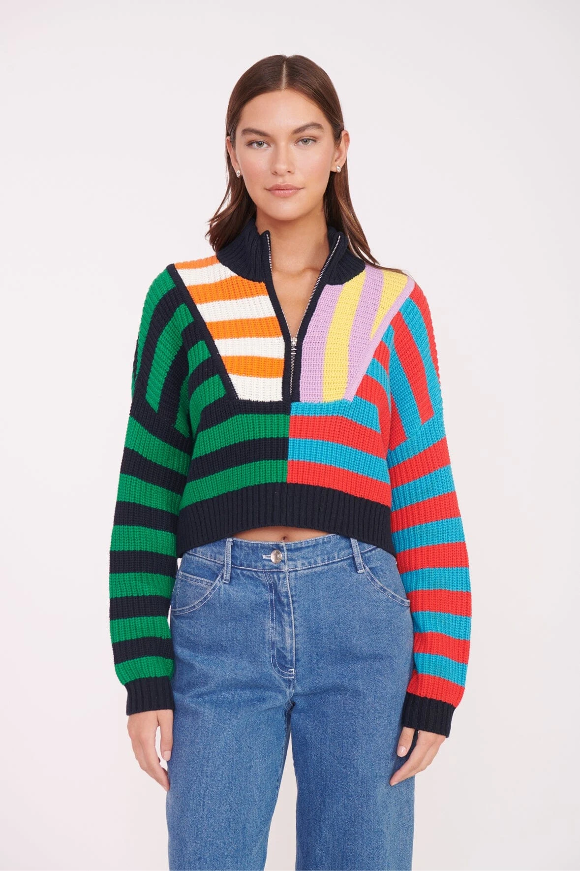 CROPPED HAMPTON SWEATER | CABANA STRIPE MULTI 1 CROPPED HAMPTON SWEATER | CABANA STRIPE MULTI