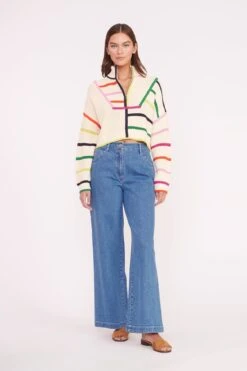 CROPPED HAMPTON SWEATER | CREAM RAINBOW MULTI -Fashion Shop CROPPED HAMPTON CREME RAINBOW MULTI 01610 web