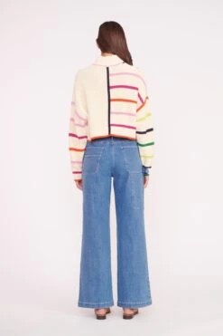 CROPPED HAMPTON SWEATER | CREAM RAINBOW MULTI -Fashion Shop CROPPED HAMPTON CREME RAINBOW MULTI 01622 web