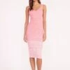 DANA DRESS | CORAL PINK WHITE