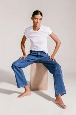 CREW NECK T SHIRT | WHITE -Fashion Shop DENIMWEB4