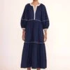 DEMI DRESS | NAVY WHITE