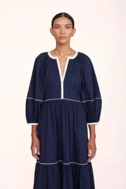 DEMI DRESS | NAVY WHITE -Fashion Shop Demi Dress Navy 02458 web