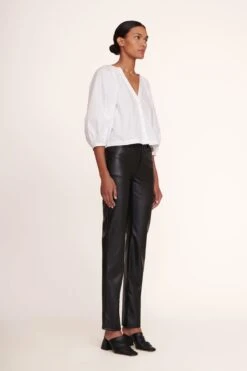 ELLIOT PANT | BLACK VEGAN LEATHER -Fashion Shop Dill Top White Elliot Pant Black 005 edit web