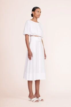 JULES BLOCK HEEL | PAPER 12 JULES BLOCK HEEL | PAPER -Fashion Shop Ellington Top White Kingsley Skirt White 00038 web 2