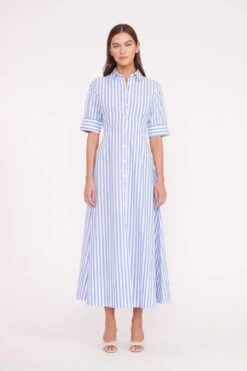 SYLVIA MULE | NATURAL LINEN -Fashion Shop JOAN MAXI DRESS SEA STRIPE 01853 web 1