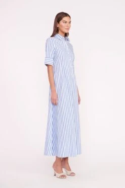 SYLVIA MULE | NATURAL LINEN -Fashion Shop JOAN MAXI DRESS SEA STRIPE 01861 web 1