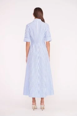 SYLVIA MULE | NATURAL LINEN -Fashion Shop JOAN MAXI DRESS SEA STRIPE 01875 web 1