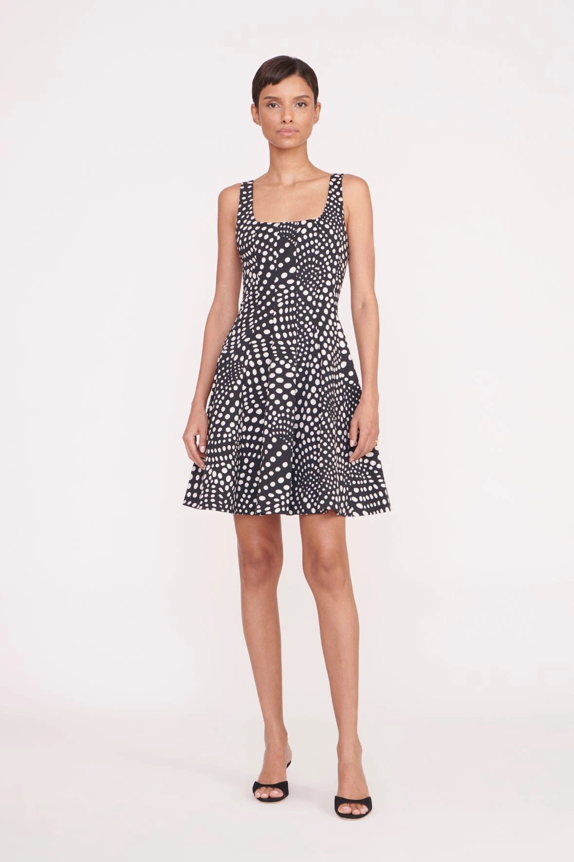 MINI WELLS DRESS | BLACK WAVY DOT 1 MINI WELLS DRESS | BLACK WAVY DOT