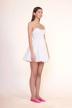 JANINE MULE | BLOSSOM SATIN -Fashion Shop Mini Landry Dress White 00660 web 1