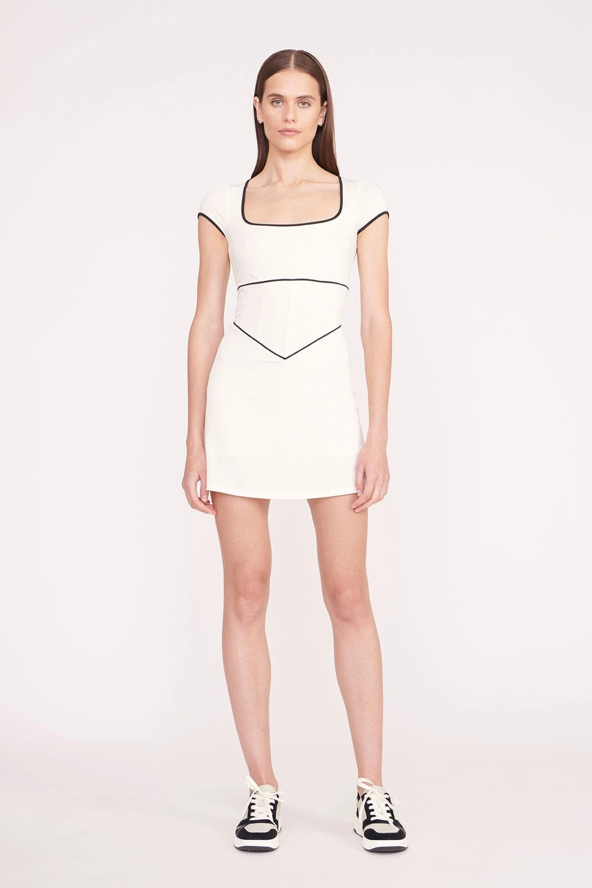 BACKSPIN DRESS | IVORY BLACK 1 BACKSPIN DRESS | IVORY BLACK