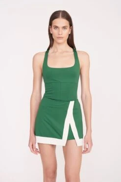 RALLY SKIRT | COURT GREEN IVORY -Fashion Shop PickleBall 034 01735 web