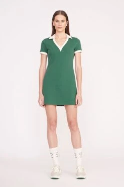 VOLLEY DRESS | COURT GREEN IVORY