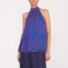 MARLOWE TOP | LAPIS WAVY DOT