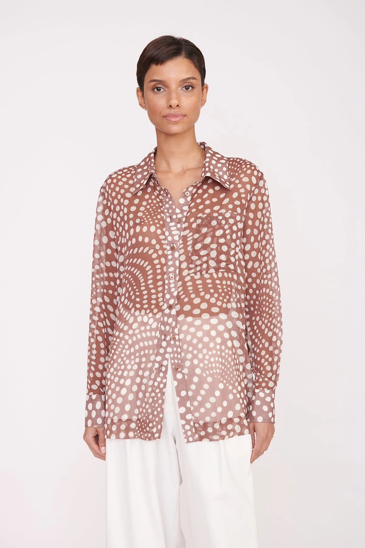 MARTHA TUNIC | CLOVE WAVY DOT 1 MARTHA TUNIC | CLOVE WAVY DOT