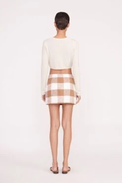 TOUR SKIRT | TOBACCO GINGHAM -Fashion Shop Pre Fall 038 01227 web