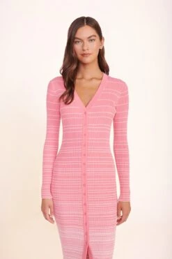 SHOKO SWEATER | CORAL PINK WHITE -Fashion Shop SHOKO SWEATER CORAL PINK WHITE BRIGITTE MULE PAPER 01266 web