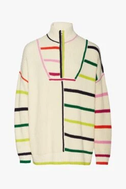 HAMPTON SWEATER | CREME RAINBOW MULTI -Fashion Shop STAUD HAMPTON SWEATER CREAM RAINBOW MULTI SPRING ECOM 22 3