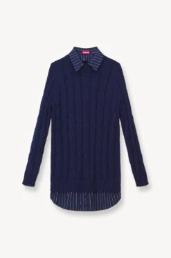 ALDRIN DRESS | NAVY PINSTRIPE 8 ALDRIN DRESS | NAVY PINSTRIPE -Fashion Shop STAUD ALDRIN KNIT DRESS NAVY NAVY PINSTRIPE FALL 23 ECOM 1 1