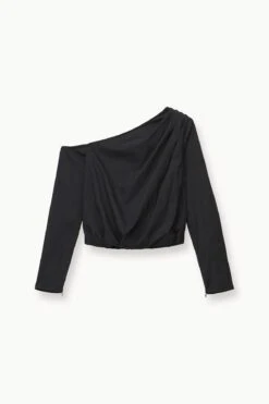 ANIKA TOP | BLACK -Fashion Shop STAUD ANIKA WOVENSHIRT BLACK FALL 23 ECOM 1