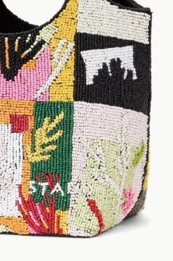 BEADED COTE BAG | CORAL PATCHWORK 9 BEADED COTE BAG | CORAL PATCHWORK -Fashion Shop STAUD BEADEDCOTE BAG CORALPATCHWORK SUPF 23 ECOM 4