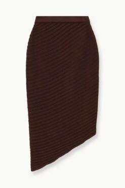 CANTILEVER SKIRT | DARK CHOCOLATE -Fashion Shop STAUD CANTILEVER SKIRT DARKCHOCOLATE FALL 23 ECOM 1