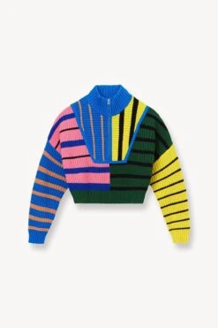 CROPPED HAMPTON SWEATER | FORMENTERA STRIPE -Fashion Shop STAUD CROPPED HAMPTON SWEATER FORMENTERA STRIPE SUPF 23 ECOM 1 1