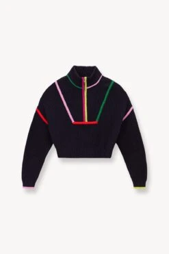 CROPPED HAMPTON SWEATER | NAVY MULTI -Fashion Shop STAUD CROPPED HAMPTON SWEATER NAVY MULTI SUPF 23 ECOM 1 1