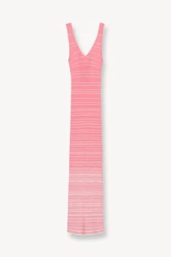 DANA DRESS | CORAL PINK WHITE -Fashion Shop STAUD DANA DRESS CORAL PINK WHITE SUPF 23 ECOM 1