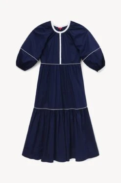 DEMI DRESS | NAVY WHITE -Fashion Shop STAUD DEMI DRESS NAVY SPRING 23 ECOM 1