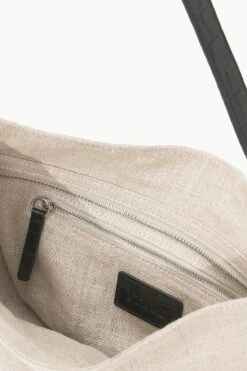 MARIKE BAG | NATURAL BLACK LINEN -Fashion Shop STAUD GWEN CLUTCH NATURALBLACK SUPF 23 ECOM 3