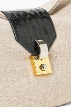 MARIKE BAG | NATURAL BLACK LINEN -Fashion Shop STAUD GWEN CLUTCH NATURALBLACK SUPF 23 ECOM 4