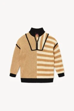 HAMPTON SWEATER | SAHARA STRIPE -Fashion Shop STAUD HAMPTON SWEATER SAHARASTRIPE FALL 22 ECOM 1