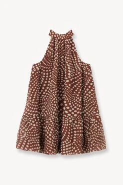 MARLOWE DRESS | CLOVE WAVY DOT -Fashion Shop STAUD MARLOWE DRESS CLOVE WAVY DOTS SUPF 23 ECOM 1