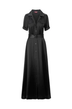 MILLIE DRESS | BLACK SATIN 10 MILLIE DRESS | BLACK SATIN -Fashion Shop STAUD MILLIEDRESS BLACK ECOM 1