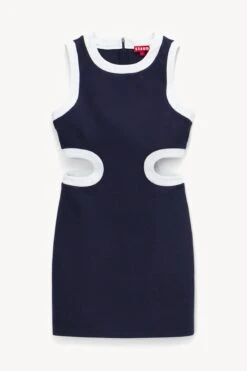 MINI DOLCE DRESS | NAVY WHITE -Fashion Shop STAUD MINI DOLCE DRESS NAVY WHITE SPRING 23 ECOM 1