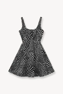 MINI WELLS DRESS | BLACK WAVY DOT 10 MINI WELLS DRESS | BLACK WAVY DOT -Fashion Shop STAUD MINI WELLS DRESS BLACK WAVY DOTS SUPF 23 ECOM 1
