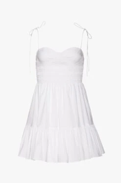 MINI LANDRY DRESS | WHITE -Fashion Shop STAUD MINI LANDRY DRESS WHITE SUMMER ECOM 22