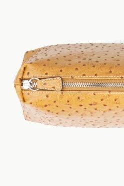 SHIRLEY LEATHER BAG | WALNUT OSTRICH EMBOSSED -Fashion Shop STAUD SHIRLEYLEATHER TOTE WALNUT FALL 23 ECOM 5