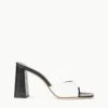 SLOANE HEEL | BLACK WHITE SNAKE EMBOSSED
