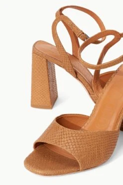 SOLANGE HEEL | TAN SNAKE EMBOSSED 17 SOLANGE HEEL | TAN SNAKE EMBOSSED -Fashion Shop STAUD SOLANGE HEEL TAN SPRING 23 ECOM 4