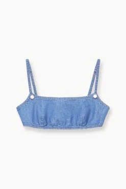 STAUD + WRANGLER THE JEAN BIKINI TOP | MID BLUE -Fashion Shop STAUD THEJEANBIKINI DENIM MIDBLUE WRANGLER 23 ECOM 1