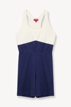 BOUNCE SHORT UNITARD | NAVY IVORY -Fashion Shop STAUD UNKNOWN SHORT JUMPSUIT NAVY SUPF 23 ECOM 1